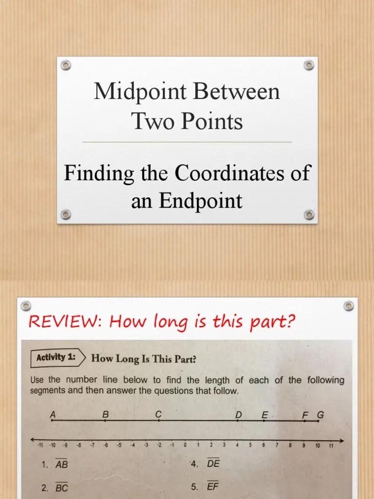 Lesson 4 Midpoint Between Two Points PDF Geometry Elementary