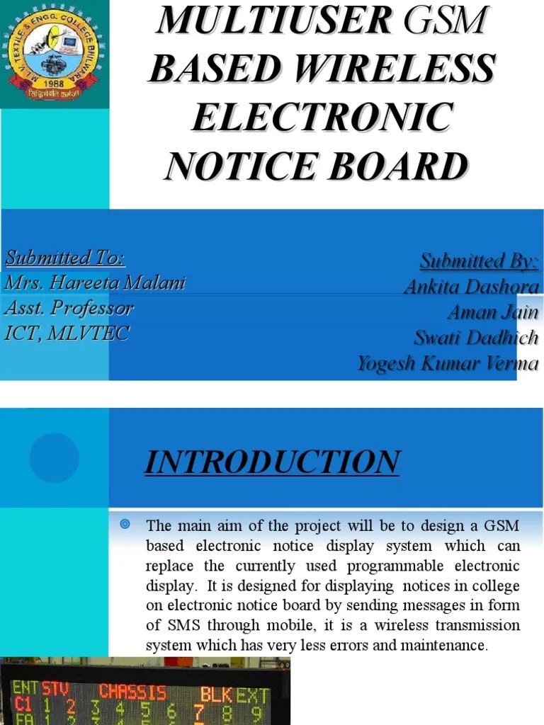 Multiuser Wireless Electronic Notice Board Based On GSM PDF