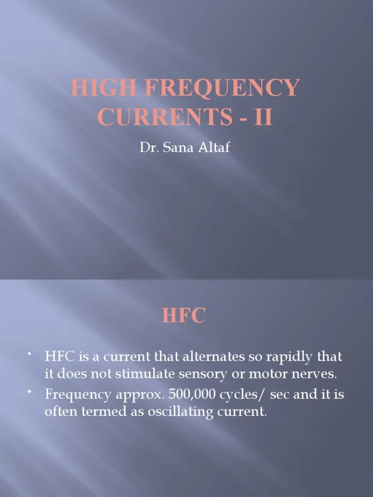 High Frequency Currents II PDF