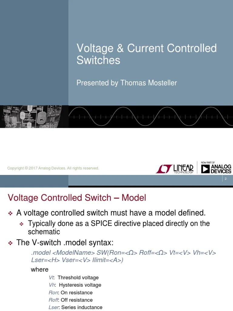 Ltspice Voltage and Current Controlled Switches PDF Switch