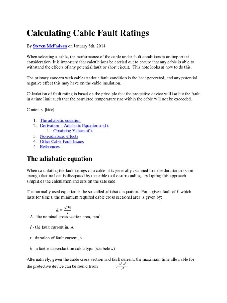 Calculating Cable Fault Ratings PDF