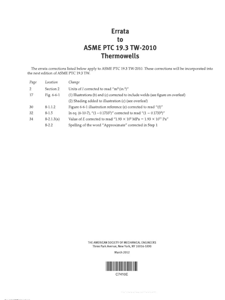 ASME PTC 19.3 TW201 Fe de Erratas PDF
