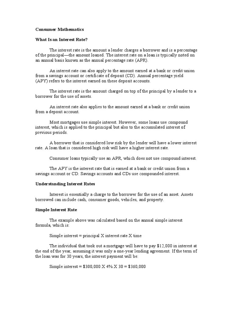 How To Calculate Percentage Rate Of Interest