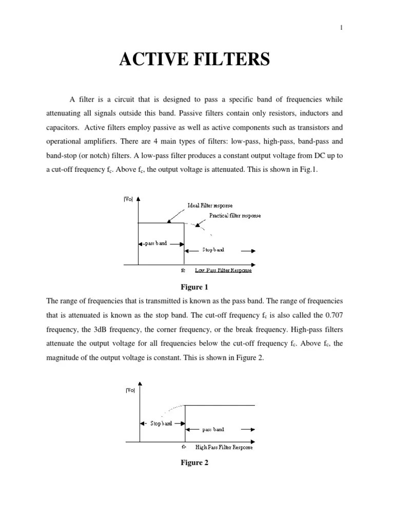 Y2 Active Filters PDF Electronic Filter Low Pass Filter