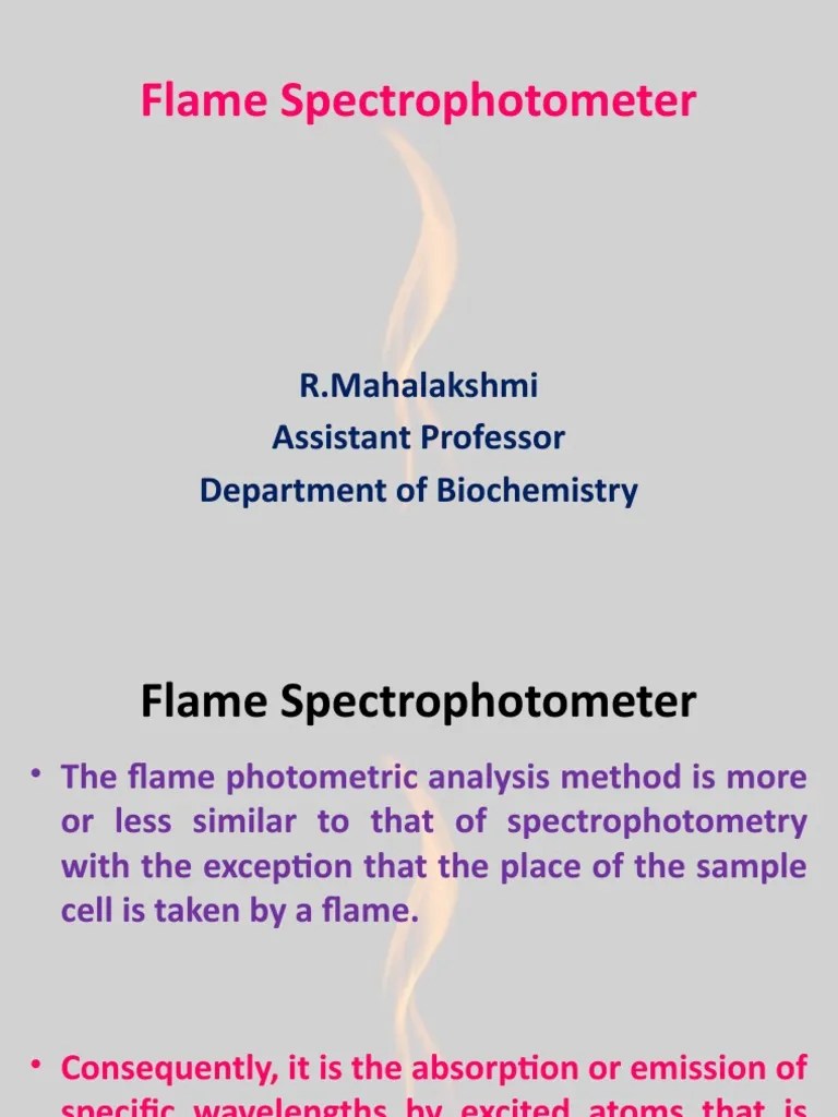 Flame Spectrophotometer PDF Spectrophotometry Emission Spectrum