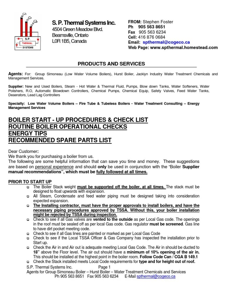 Boiler Start Up Procedures PDF Boiler Steam