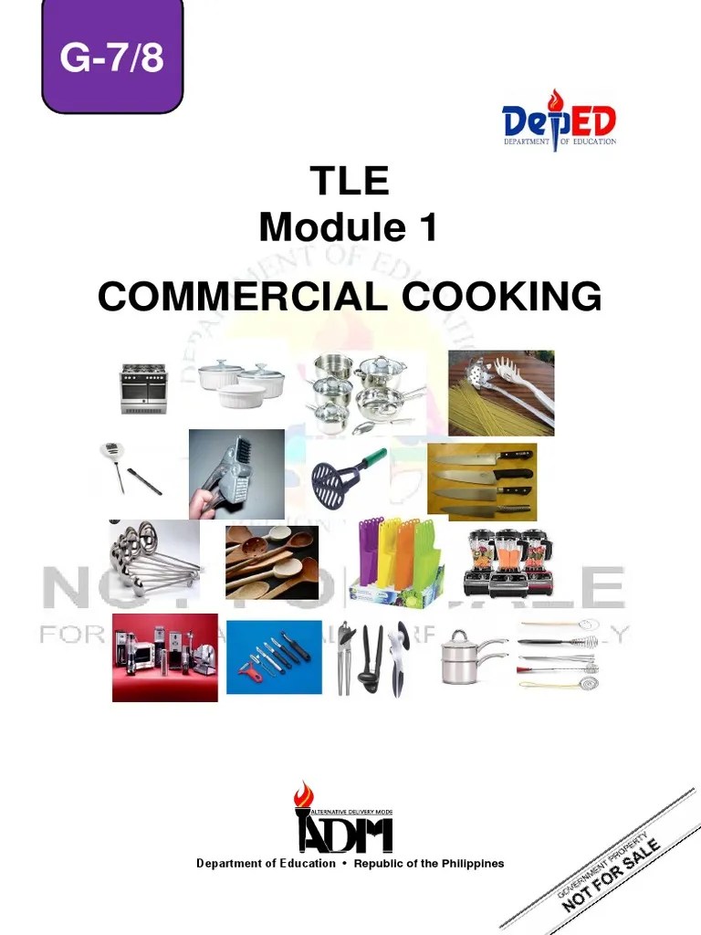 TLE G 7 8 Module 1 Commercial Cooking Week 1 Concept of Cookery