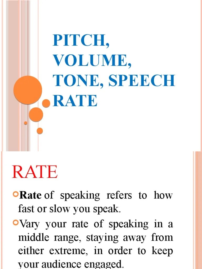 Pitch, Volume, Tone, Speech Rate PDF