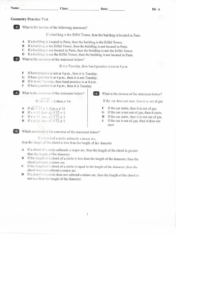 Geometry EOC Review - Practice Packet | PDF