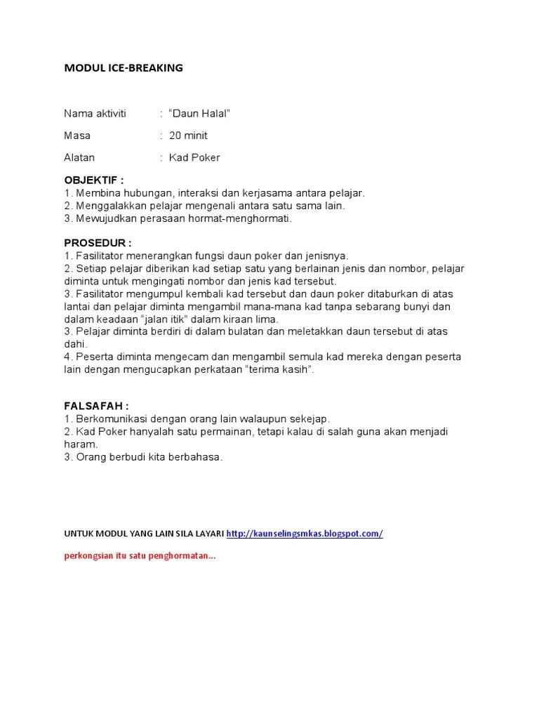 Modul Ice Breaking Daun Halal