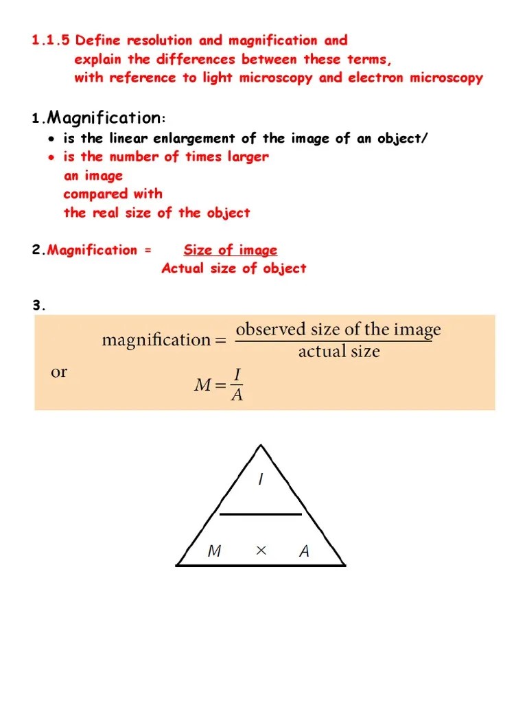 1.1.5 5 Define Resolution and Magnification and Explain The Differences