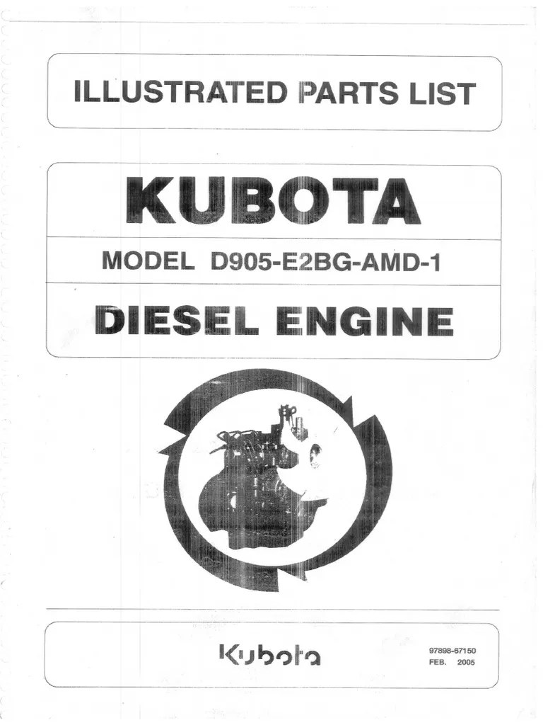 Kubota Parts Catalog D905 Manual de Partes Kubota D905 | PDF
