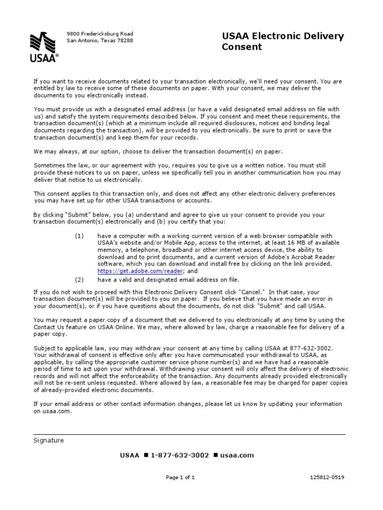 Electronic Delivery Consent PDF Computing