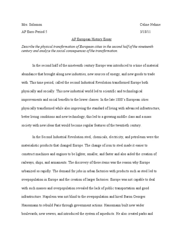 AP Euro Essay