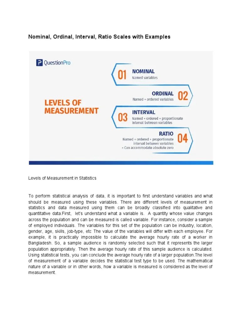 Understanding the Fundamental Levels of Measurement Nominal, Ordinal