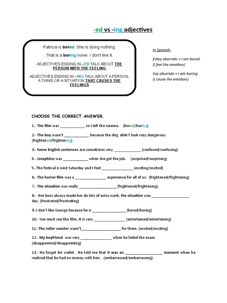 BoredVsBoring Etc Worksheet PDF