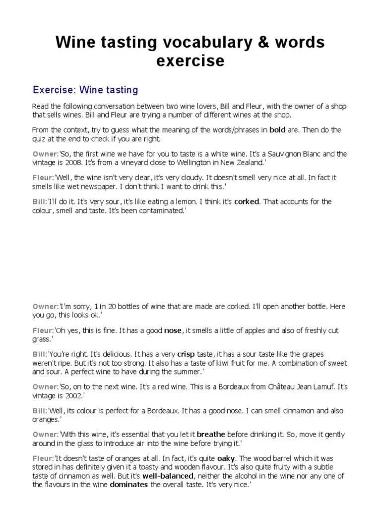 Wine Tasting Terminology Understanding Flavors, Aromas, and Descriptors Through A Sample Wine