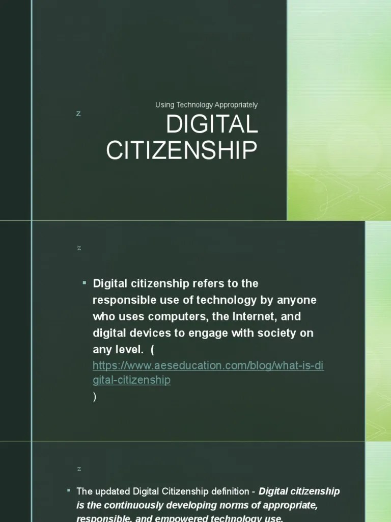 Digital Citizenship Using Technology Appropriately PDF