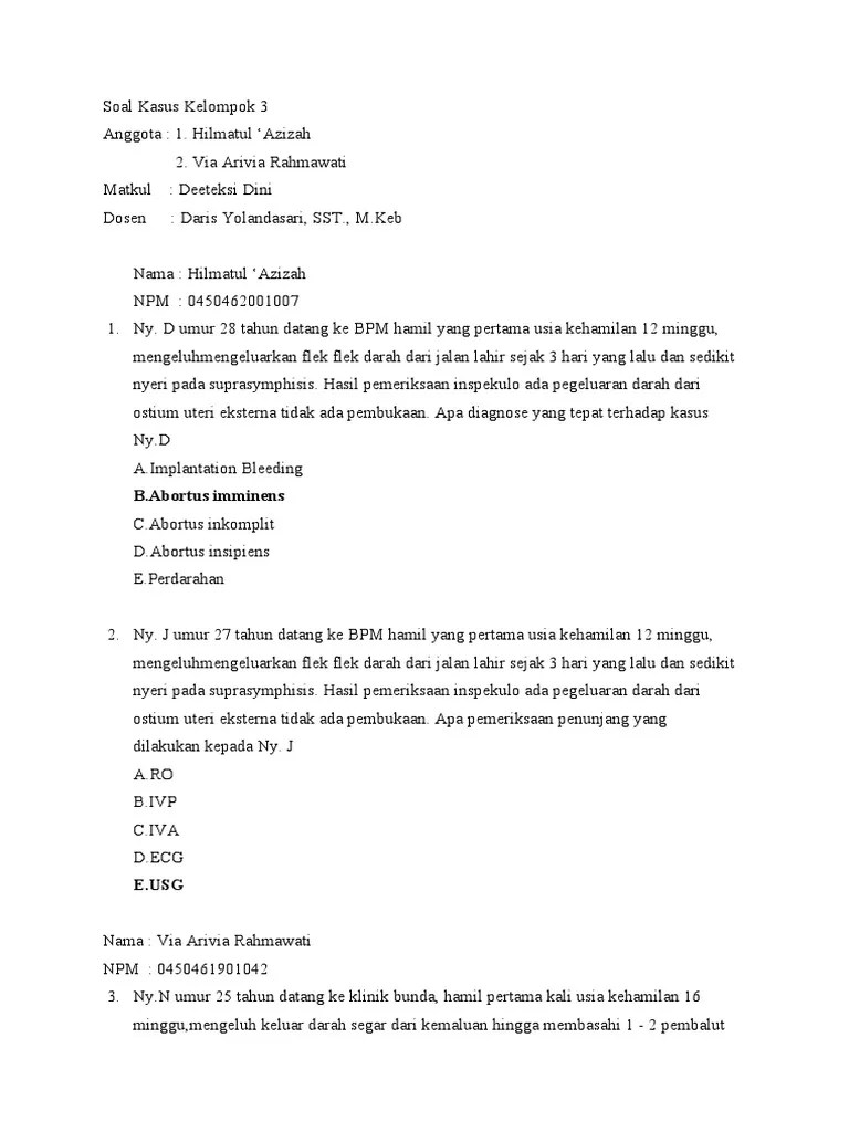 Soal Kasus Abortus | PDF