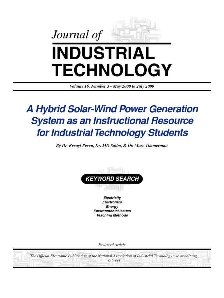 Hybrid SolarWind Power Generation System PDF Power Inverter