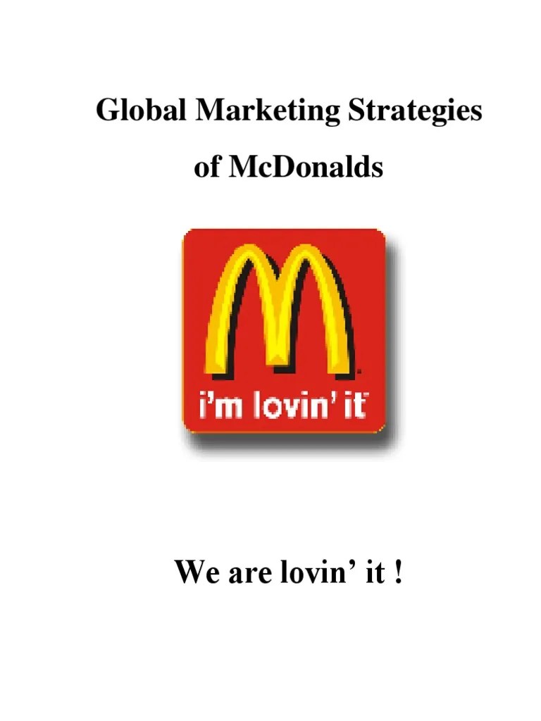 McDONALD Big Project PDF Market Segmentation Fast Food Restaurants