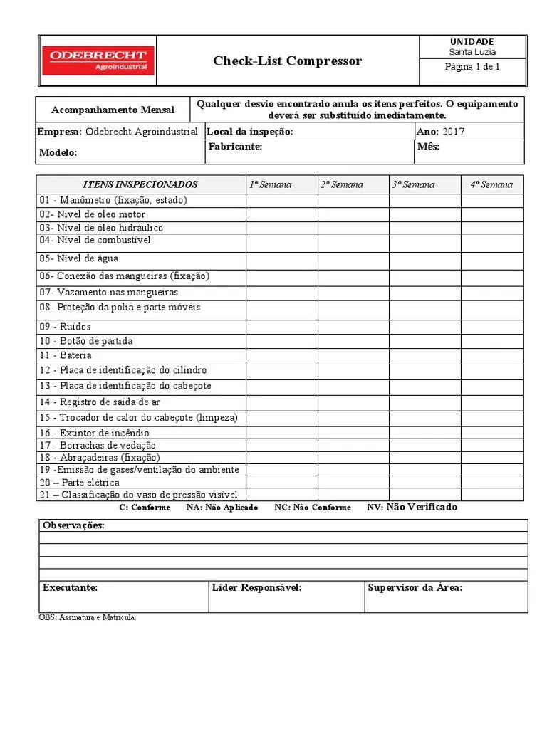 Checklist Compressor PDF