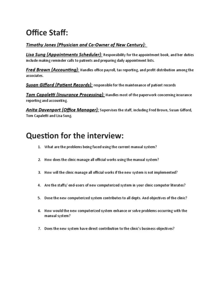 Chapter 4 Case Study - New Century Health Clinic | PDF | Insurance