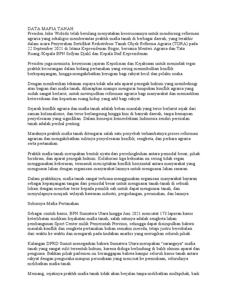 Data Mafia Tanah | PDF