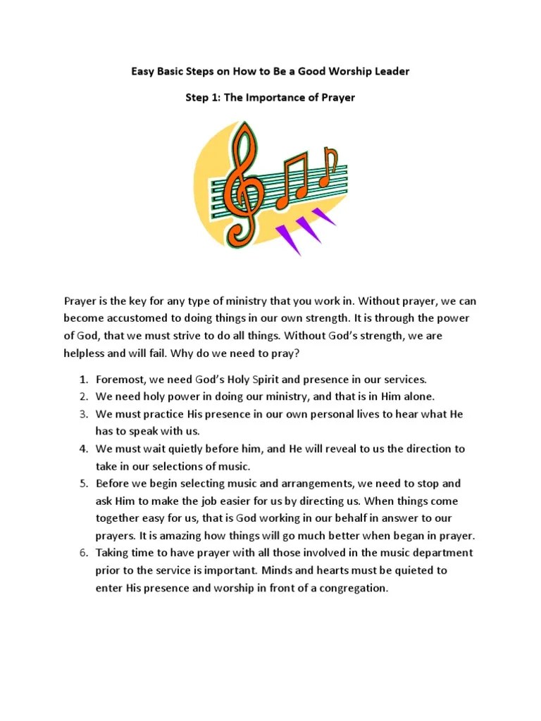 Worship Leader Step 1 The Importance of Prayer Worship Prayer