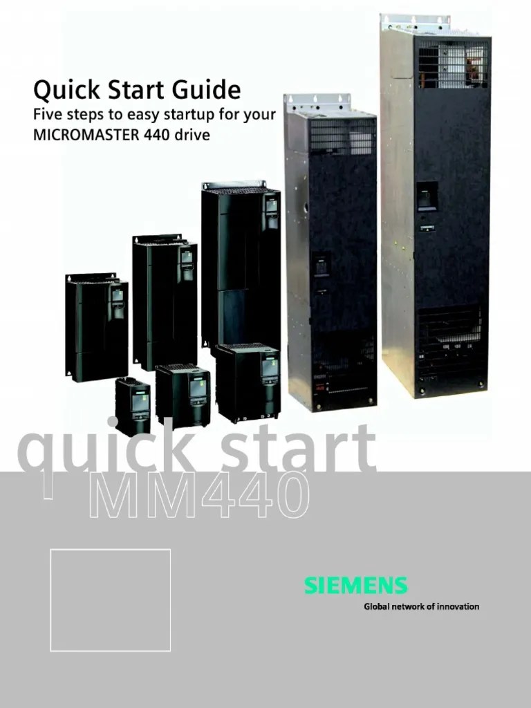 Siemens Micromaster 440 Quick Start Guide | Descargar gratis PDF