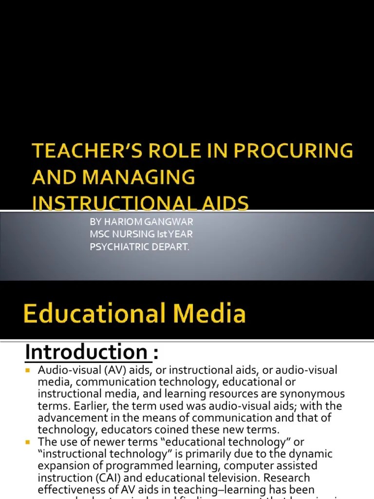 Maximizing Learning Through Effective Use of AudioVisual Aids A