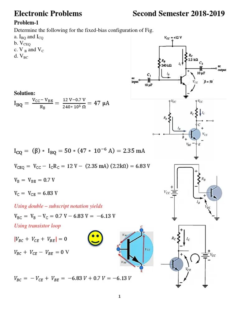 BJTBIAS Problems & Solutions PDF Bipolar Junction Transistor