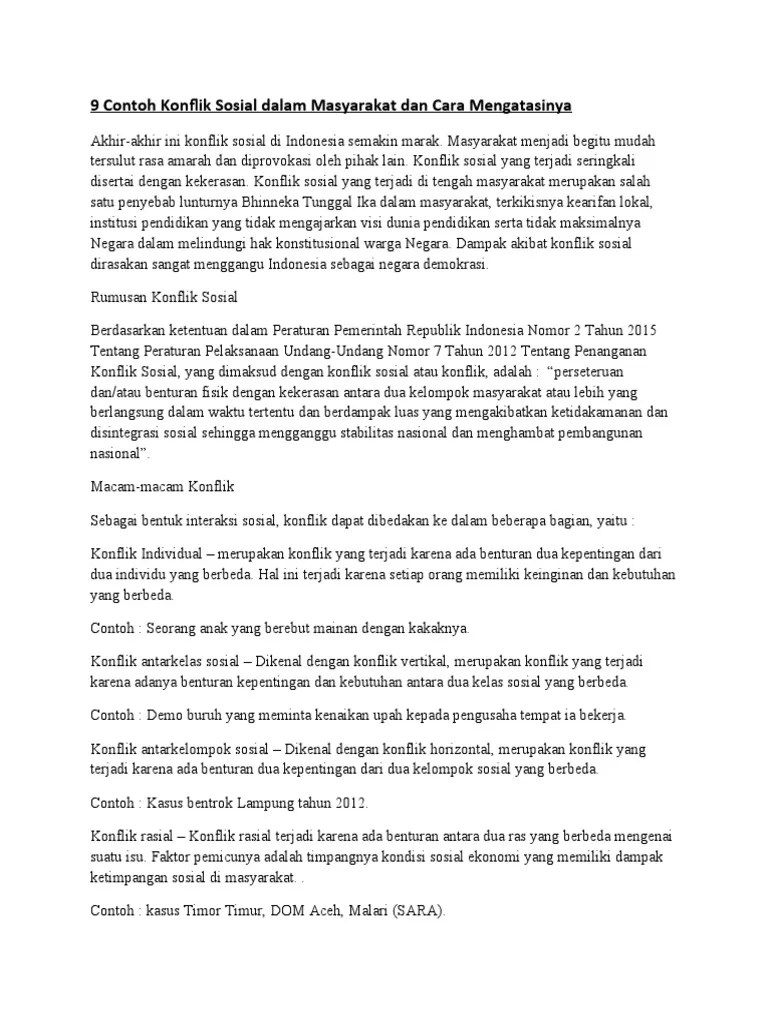 9 Contoh Konflik | PDF