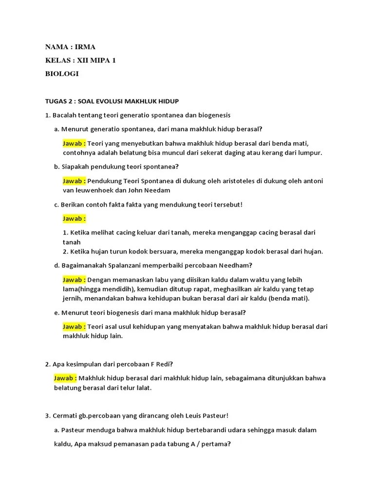 Irma Xii Mipa 1 Tugas 2 Biologi | PDF