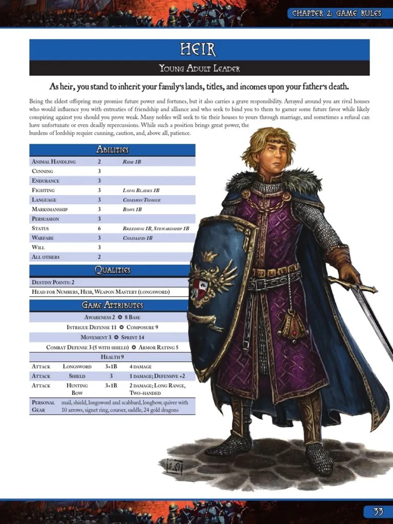 A Song of Ice and Fire Roleplaying Corebook20401516 PDF Knight