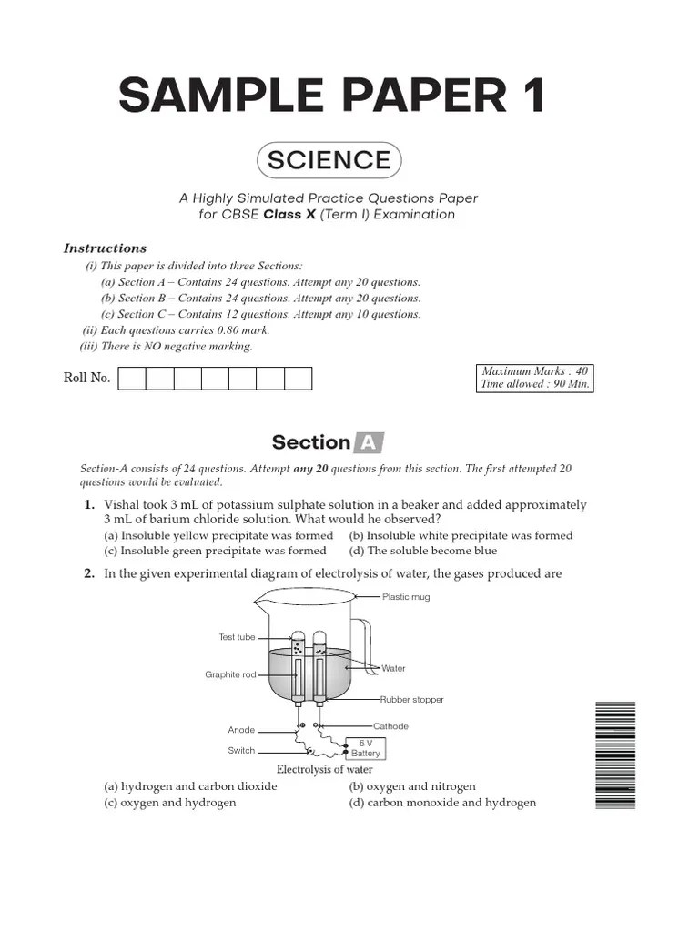 Dhruv Tuition Classes ClassX Science Term1 Sample Paper 1 PDF