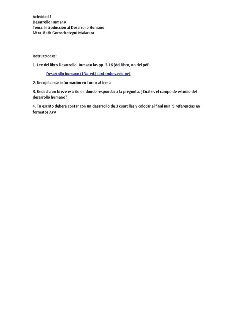 Actividad 1. Introducción Al Desarrollo Humano PDF