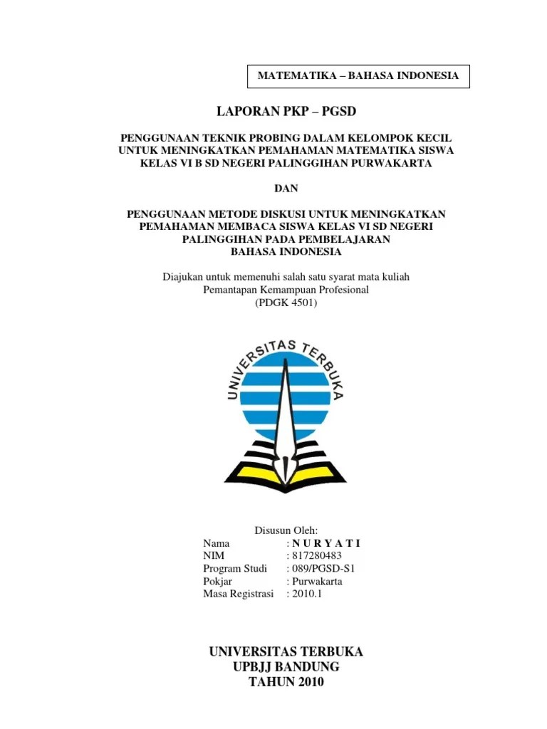 Contoh Laporan Pkp Matematika Kelas 3 Seputar Laporan