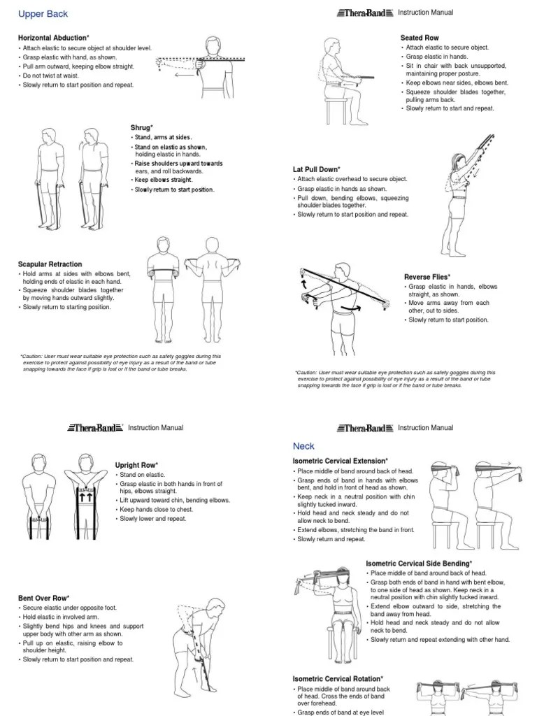 Theraband Exercises Back and Neck PDF Anatomical Terms Of Motion