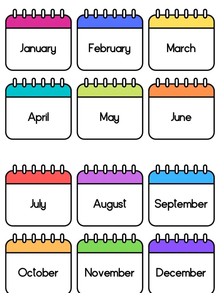 Months of The Year Flashcards PDF