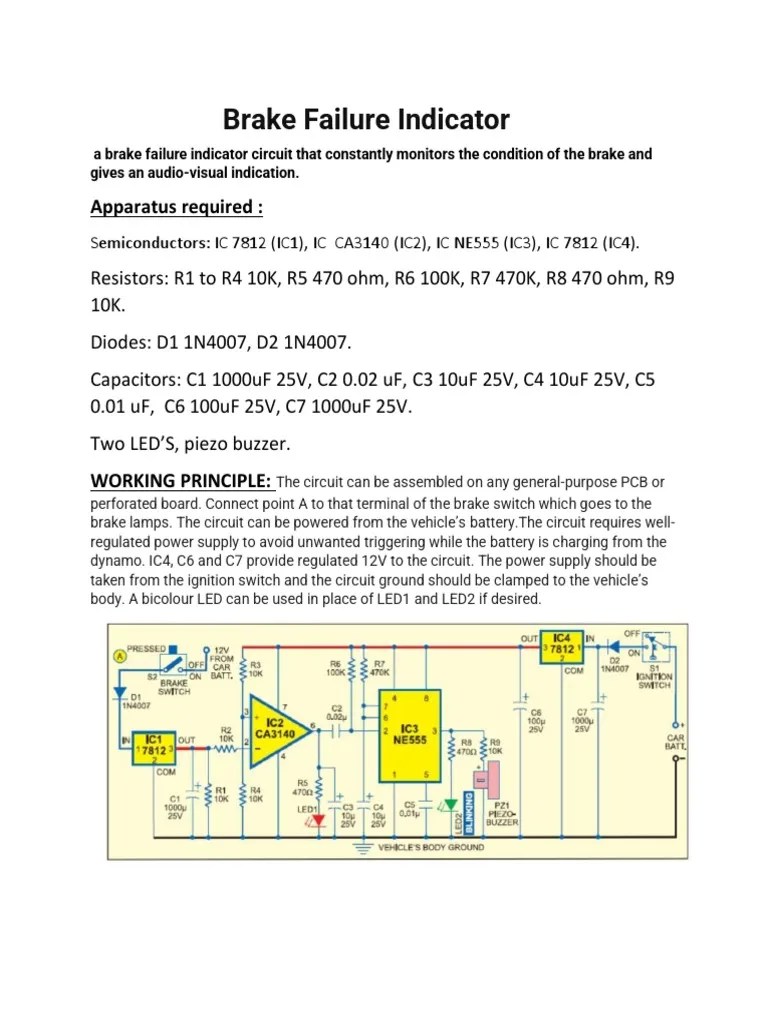 Brake Failure Indicator Apparatus Required PDF
