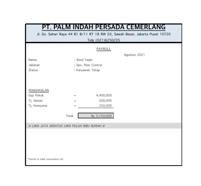 Slip Gaji XLSX Ainul Yaqin PDF