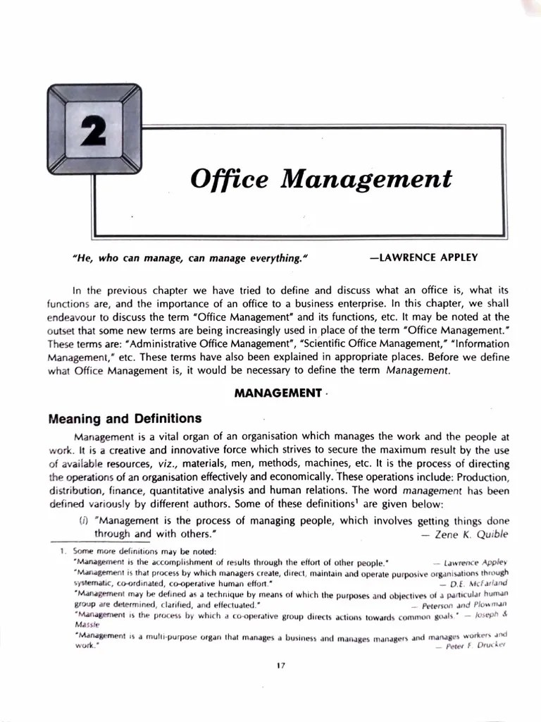 Introduction Office Management PDF Leadership Planning
