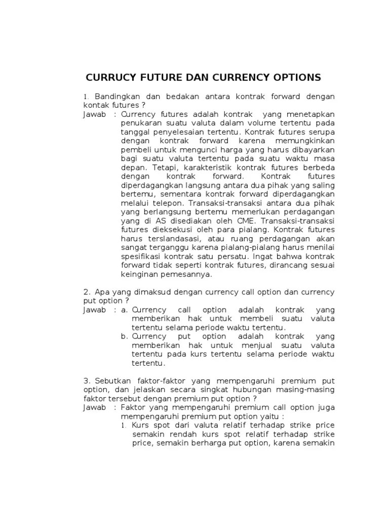 Currucy Future Dan Currency Options | Pdf