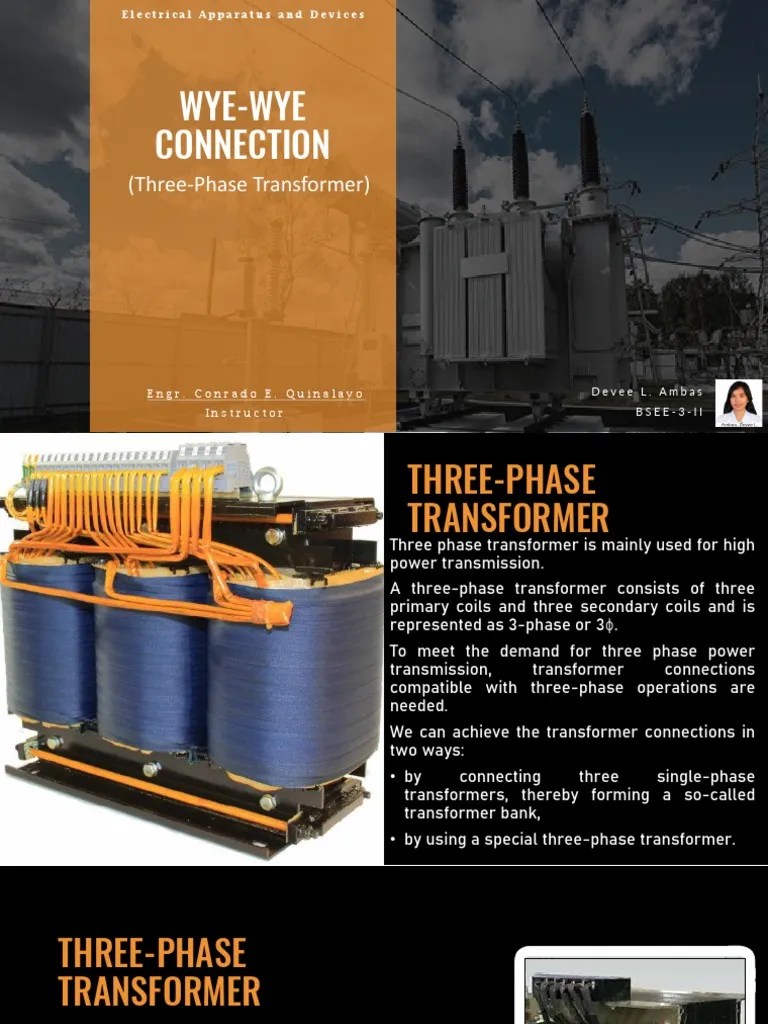 Wye-Wye Connection of A Three Phase Transformer | PDF | Transformer