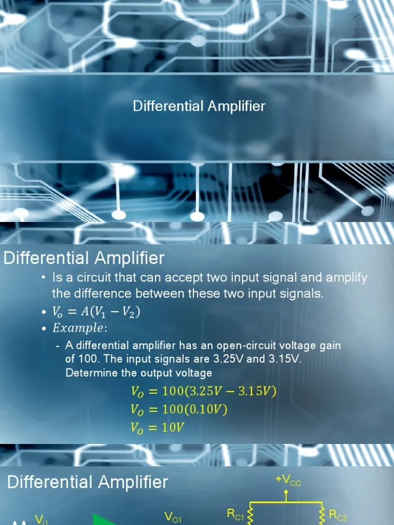 Lecture02Differential Amplifier PDF Amplifier Electrical Circuits