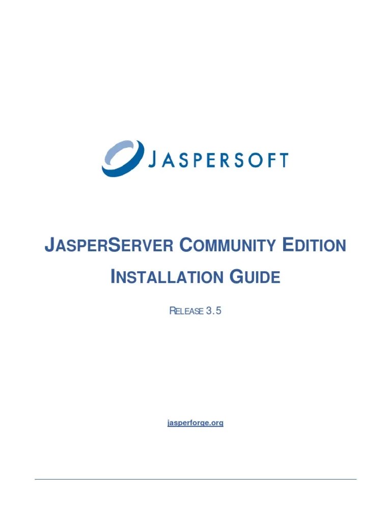Jasper Server Install Guide PDF Linux Distribution Command Line