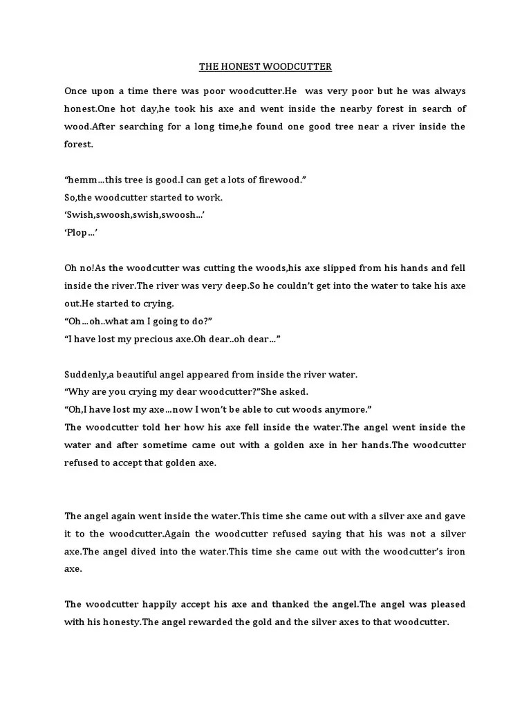 The Honest Wood Cutter (Story Telling) PDF