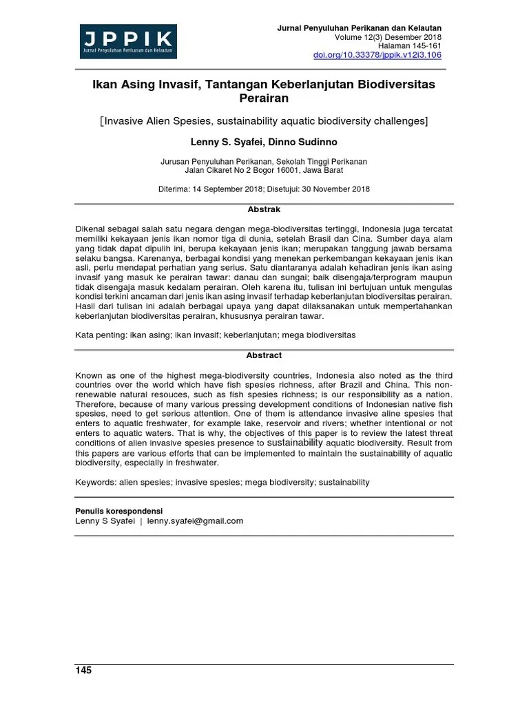283133 Ikan Asing Invasif Tantangan Keberlanjut 268df513 | PDF