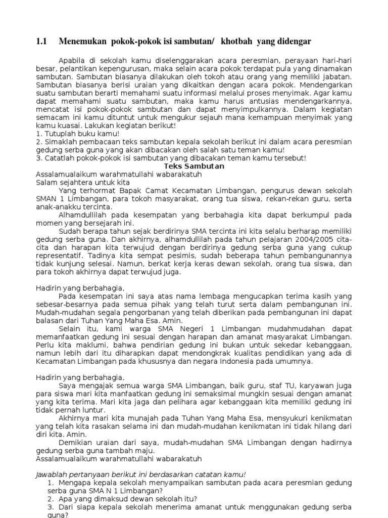 Jelaskan Yang Dimaksud Ceramah Sambutan – Kami